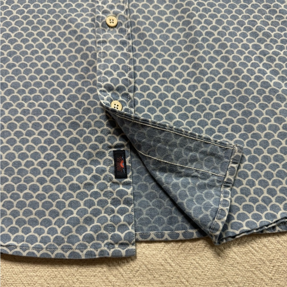Faherty Blue Patterned Casual Button Down Shirt - image 3